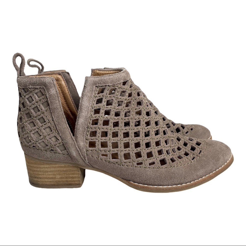 Jeffrey Campbell Taggart Leather Suede Cutout Booties 7 1/2 - Picture 2 of 11